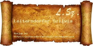 Leitersdorfer Szilvia névjegykártya